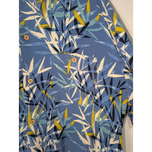 Joe Marlin Button Down XXL Mens Blue Tropical Print Short Sleeve Hawaiian Cruise - Picture 2 of 5